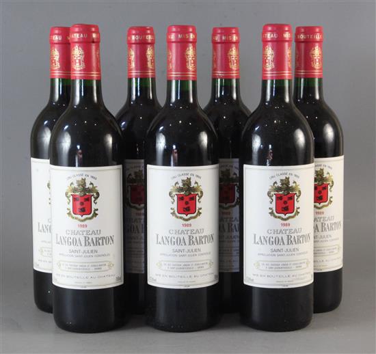 Seven bottles of Chateau Langoa Barton, St. Julien, 1989